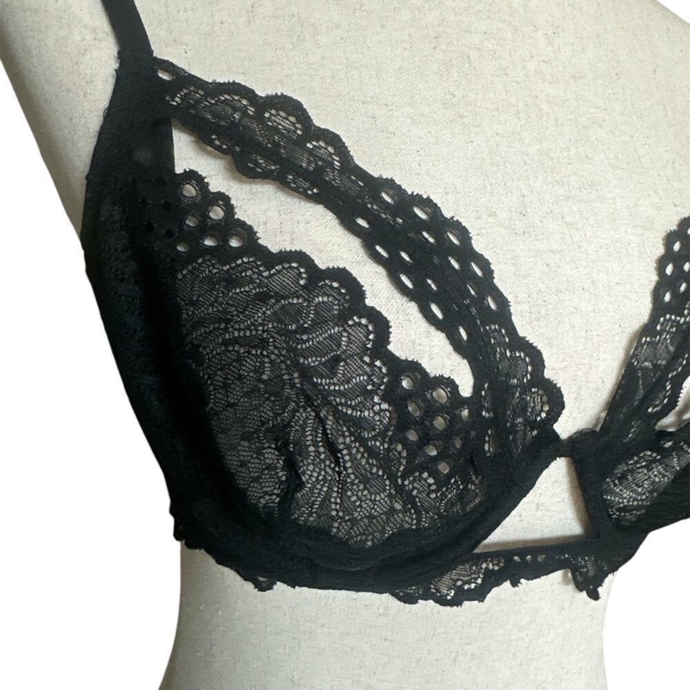 Kiki De Montparnasse Coupe Balconette Bra – Black Stretch Lace, 36D - Picture 7 of 12